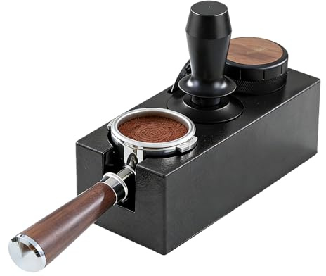 Tamperstation für Barista(51-58mm), Tamping Station aus ABS, Einstellbar Coffee Schwarz Tamper Station, Espresso Station für Barista Zubehör Set (Ohne Zubehör) (B)