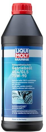Liqui Moly Marine Vollsynthetisches Getriebeöl GL4/GL5 75W-90 | 1 L | Boot Getriebeöl | Art.-Nr.: 25070 | GL4/GL5 7 25070, Marine Vollsynthetisches Getriebeöl GL4/GL5 75W-90