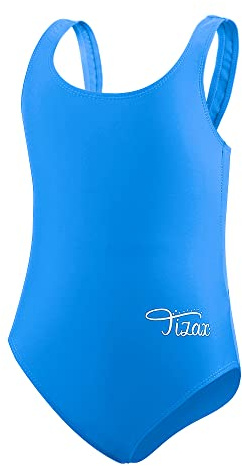 TIZAX Costume UV da Nuoto Intero Bambina Bikini da Bagno Ragazze Racerback Sportivo Blu 3 Anni