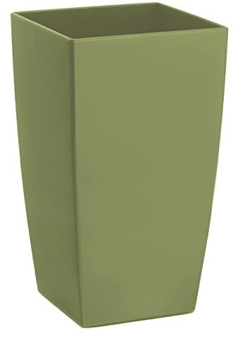 ECOMACETAS FLOWERPOT STORE Maceta de Colores de Plástico. Alargada Rectangular Decorativa 26 cm De Alto (Verde Oliva, 1)