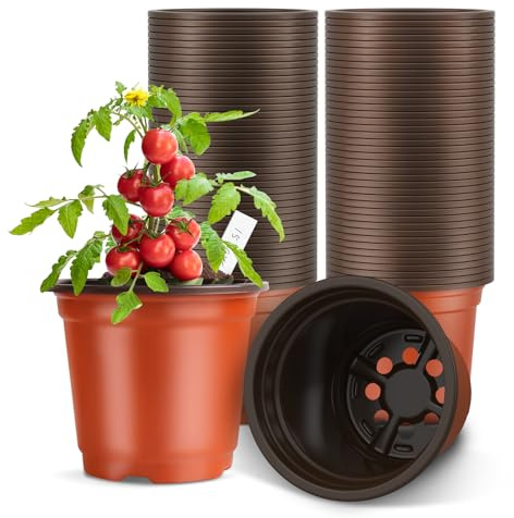 PEYOU 100 Stück Pflanzentopf Mit 100 Steckettiketten Pflanztöpfe Anzuchttöpfe 10cm Blumentopf Plastik Blumentopf Klein Kunststoff Pflanztopf Blumentöpfe Anzuchttöpfe Plastik für Innen Außen