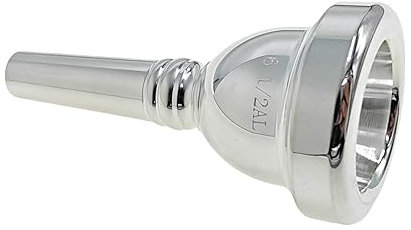 Cheerock 6 1/2AL Posaune Mundstück, versilbertes Mundstück mit großem Schaft, Euphonium Mundstück mit überlegenem Klang, hervorragend für Bariton und Posaune Instrumente Zubehör