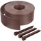 VOUNOT® Borde Jardín Césped Borde, Bordillo Escondido Flexible de PE Aspecto Natural, Longitud 20 m Altura 13 cm Espesor 4 mm con 12 Estacas de Anclaje, Marrón