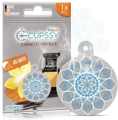 Fragranza per auto, deodorante per auto, profumo per auto ispirato al profumo di tabacco e vaniglia, albero aromatico per interni del veicolo, 1 deodorante AirPad