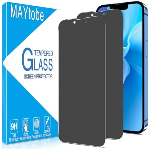 MAYtobe Matt Panzer Sichtschutz Glas für iPhone 13 Pro Max, 14 Plus Folie | 2 Stück Volle Abdeckung Displayschutzfolie, Anti Spy, Blendfreies, 9H Härte, Anti-Kratzen