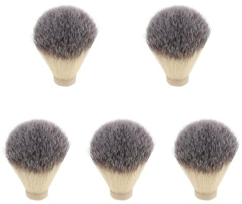 Pennello Da Barba in Pelo Di Tasso - 5 Pezzi Ricambio Testina Pennello Barba Uomo, Spazzola Morbida Per Schiuma Crema Da, Adatto a Tutti I Tipi Di Pelle, Per Barbiere Parrucchiere/Salon