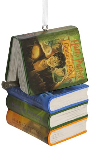 Hallmark Harry Potter Books & Wand Hanging Ornament, Tree Decoration, Resin Hanging Ornament, Gifts for Christmas