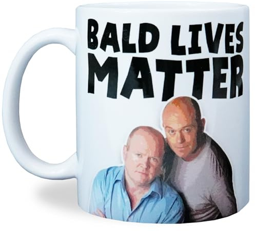 MUGEMS Bald Lives Matter Rude Funny Mugs for Men Sarcastic Slogan Gifts Adult Humour Rude Gift Cup Joke Mug Secret Santa Gift Christmas Birthday Dad Balding