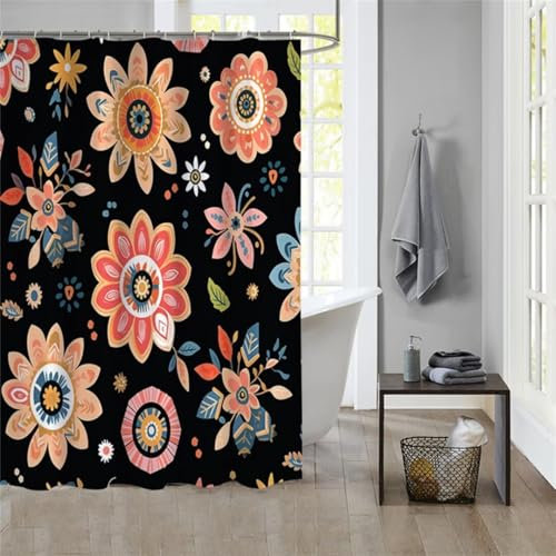 Ljpsse Duschvorhang Dark 220x200cm Beschwerter Saum Wasserdicht Duschvorhänge Waschbar Stoff Shower Curtains Mit Ösen Duschvorhangringe Faltbarer Bad Curtain Badewanne Badezimmer Vorhang Gardinen 380