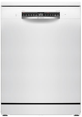 Bosch - Lavavajillas Libre Instalación, Serie 4, 60 cm. de ancho, 14 servicios, 3ª bandeja, Home Connect, Motor Eco Silence, Blanco, SMS4HMW07E