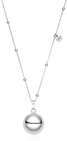 Dada Gioielli - Collar Campana Llamador Ángel Embarazada, Cadena de Acero Estilo Rosario para Mujer,