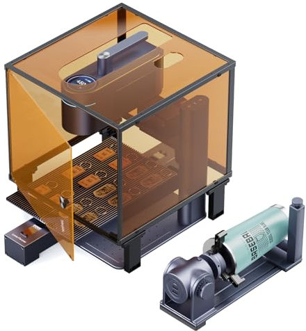 LaserPecker 4 Deluxe Laser Engraver Dual Light Source 450nm Semiconductor Blue Light + 1064nm Infrared Light, 4000mm/s, Laser Engraving Machine with Sliding Platform and Rotating Extension Rod