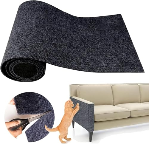 200 cm x 40 cm Tiragraffi Divano Per Gatti,Tiragraffi Per Gatti Divano,Tappetino Tiragraffi per Gatti Autoadesivo,DIY Tagliabile Protezione Divano Graffi Gatto,Mobili e Pareti (Grigio scuro)