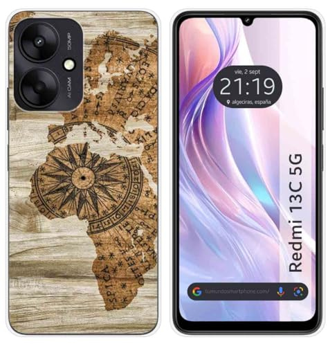 Tumundosmartphone Coque en silicone pour Xiaomi Redmi 13C 5G design bois 07 dessins
