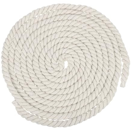 sourcing map 12 mm x 3 m weißes Baumwollseil, 3 Stränge, Wäscheleine für den Außenbereich, gedrehte, geflochtene, dicke Makramee-Schnur für Heimwerker, Wandbehang, Pflanzenaufhänger, Knoten