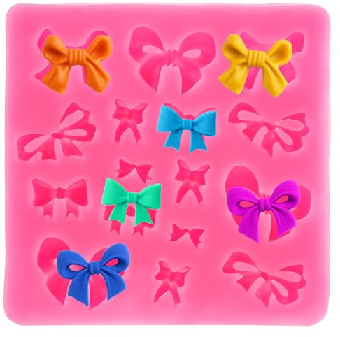 Fondant Bow Molds Bow Chocolate Mold Bows Silicone Molds for Birthday Party Cupcake Topper Wedding Candy Chocolate DIY Cake Decorating