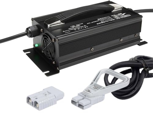 WLEJSL Chargeur Intelligent Rapide 1200 W avec Prise Anderson 50 A/120 A/175 A/350 A, 12 V 40 A, pour Transpalette Électrique Entièrement Automatique et Chariot Élévateur,120A