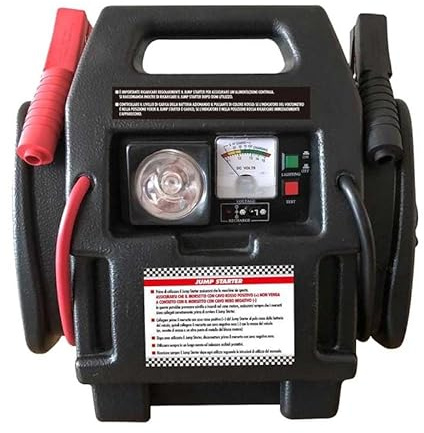 Bricoutlet - Avviatore di Emergenza 12V 3in1 con Compressore – Jump Starter Portatile, Power Bank e Compressore d'Aria Integrato | Batteria Auto Scarica, Gonfiaggio Gomme, Emergenze Stradali
