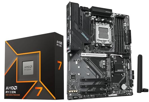 MICRO CENTER AMD Ryzen 7 9700X CPU Processor with GIGABYTE B850 Gaming WIFI6 Motherboard (ATX, DDR5, 3X M.2, PCIe 5.0, USB-C, WIFI6)