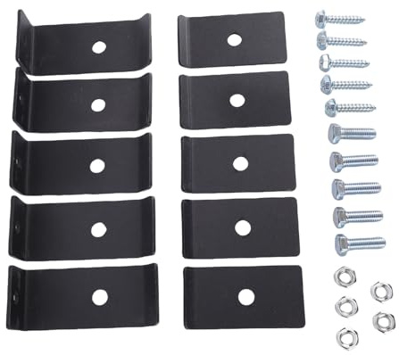 ZJchao Mesh Panel Mounting Kit, Sturdy Carbon Steel Fence Fasteners Grid Bracket Set with Fixing Rods and Screws for Attaching Mesh Panels to Walls or Posts