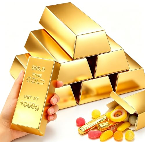 24 Stück Goldtaler Schokolade, 8x14 Cm Wiederverwendbar Golden Schatz Schokolade Box, Goldtaler Schokoladenbox Für Geschenkideen Und Partys, Essbare Goldmünzen Und Schokotaler in Aufbewahrungsbox