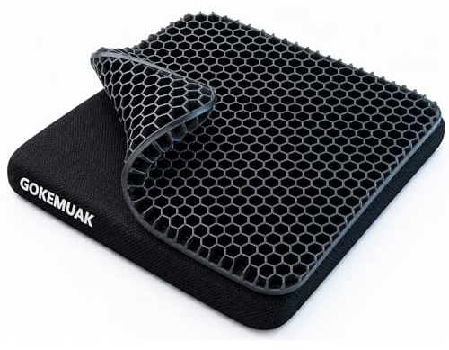 Gokemuak Cojín Gel para Silla de Oficina, Negro