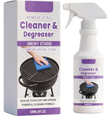 Spray Sgrassatore Per Grill,Pulitore Griglie BBQ,Fast Acting Heavy Duty Grill Degreaser Spray,120ml Sgrassatore Barbecue Griglie da Cottura,Pulitore E Sgrassatores Per Piano Cottura