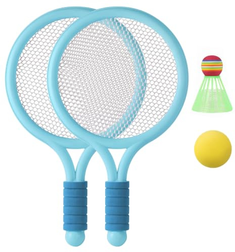 Ensemble de Badminton pour Enfants, Paquet de 2, Portable pour Jouer en intérieur et en extérieur