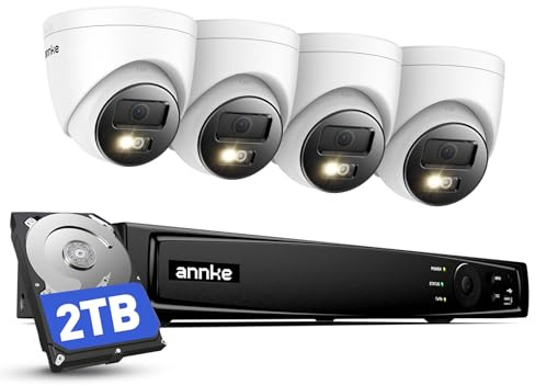 ANNKE 4K PoE CCTV System,12MP 8CH NVR with 2TB HDD, 4x 8MP Security Cameras | Person/Vehicle Detection, Spotlight Colour Night Vision, RTSP, IP67, Security Camera System for 24/7 Surveillance