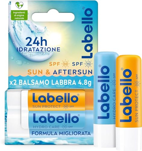 Labello Sun & Aftersun Lippenpflegeset (2 x 5,5 ml) mit Sun Protect und Hydro Care für den Urlaub
