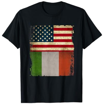 Bandiera Tricolore Italiana Americana Bandiera USA Bandiera Maglietta