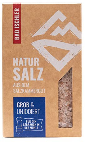 BAD ISCHLER NATURSALZ grob & unjodiert 250g | unbehandeltes Steinsalz | Speisesalz mit natürlichen Mineralien | händisch abgebaut & verlesen | milder Geschmack zum Verfeinern & Würzen