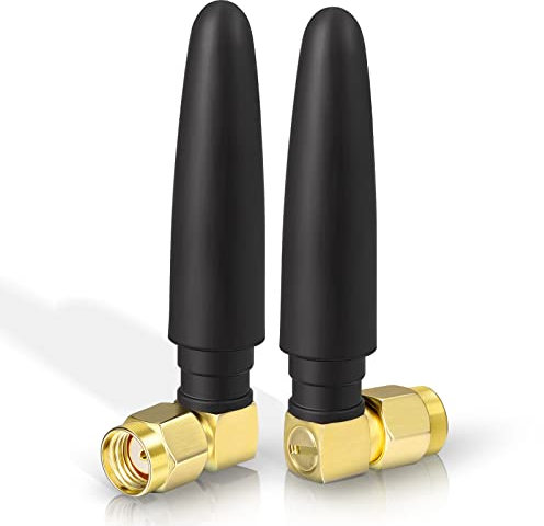 Eightwood Antenna WiFi Piccolo 2.4G/5 G Antenna ad Angolo Retto Connettore Maschio RP-SMA Leggero Omnidirezionale Applicabile al computer Adattatore USB FPV Telecamera di backup wireless per router