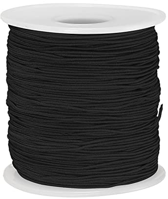 sourcing map Elastic Cord Stretchy String 0.8mm 109 Yards Black for Crafts, Jewelry Making, Bracelets, Necklaces, Beading