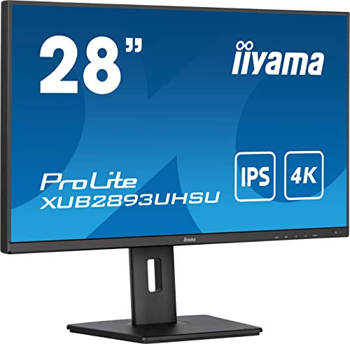 iiyama Prolite XUB2893UHSU-B5 71cm 28 IPS LED-Monitor 4K UHD HDMI DP 4xUSB3.0 Slim-Line Höhenverstellung Pivot schwarz