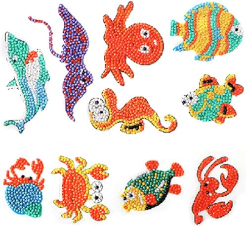 Pracht Creatives Hobby Diamond Painting Stickerset, Motiv Unterwasserwelt, Bastelset zum Gestalten von Aufklebern mit Glitzersteinchen, für Kinder ab 5 Jahren