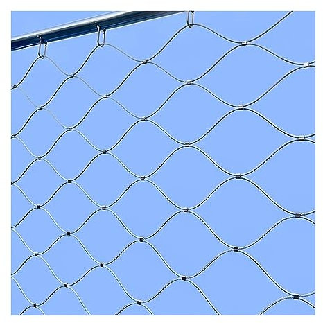 LXBAMKEA Red Cuerda Alambre Acero Inoxidable, Tipo X Malla Cable Flexible, Granja Campo Fútbol Zoológico Proteccion Cerca, Escaleras Balcón Barandilla Ventanas Red Anticaída (Color : Silver, Size :