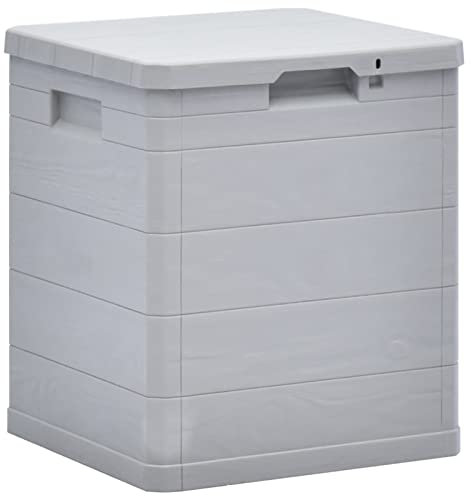 ShCuShan Garten-Aufbewahrungsbox Gartenbox Wasserdicht Box FüR Gartenauflagen Garten Aufbewahrungsbox Casaria Auflagenbox 90 L Hellgrau