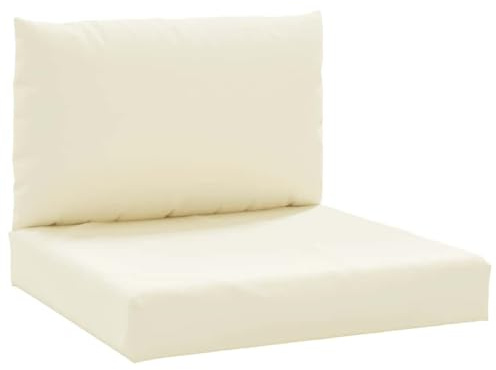 vidaXL Coussins de Palette Lot de 2 Blanc crème Tissu Oxford