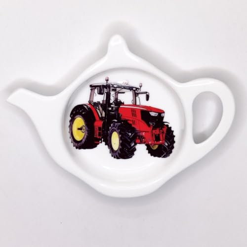Red Tractor Design Fine Bone China Teabag Tidy