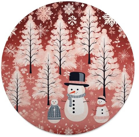 Rundes Strandtuch, Schneemann, Weihnachtsbaum, bedruckte Reisedecke, personalisierte Decke, Yoga-Decke, Mikrofaser, Strandtuch, dicke Tischdecke, Unisex