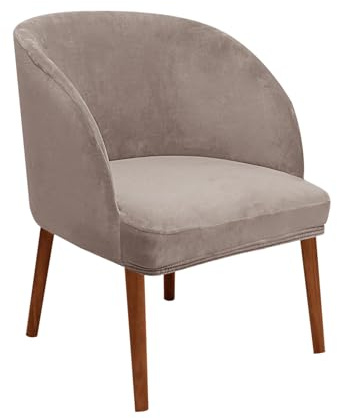 YCDZSW Stuhlbezug Mit Armlehne Stretch | Stuhlüberzüge Armlehnen Samt | Stuhlhussenbezug Chair Cover Stuhl überzug Für Esszimmer - Küche - Schminktisch Stuhl (Taupe,2 Pcs)