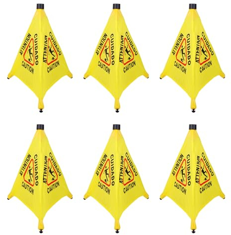 6 cartelli pop-up da 50,8 cm per pavimento bagnato, con tubo di stoccaggio, segnali di sicurezza per uso commerciale, caution safety caution, segnaletica pop-up per negozi commerciali, alimentari,