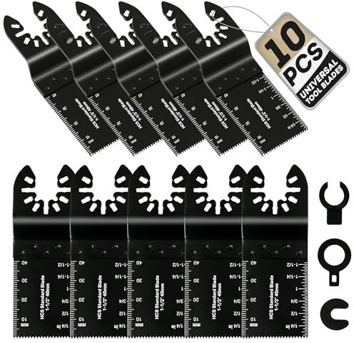 Coselena 10-Piece Multi Tool Blades Set – Heavy-Duty Oscillating Saw Blades for Wood, Plastic, and Soft Metal – Universal Fit for Precision Cutting with Most Oscillating Hand Tools