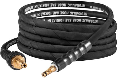 YORKING Pressure Washer Hose Drain Cleaning Kit 5M Hose with M22 Thread Quick Coupling Type Water Pipe High-Pressure Hose for Karcher (5M Type1+ Adapter)