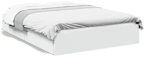 Xichuzi Bettgestell mit Schubladen Weiß 140x200 cm Holzwerkstoff, Bett, Jugendbett, Schlafzimmer Bett, Bed Frame - 3280657