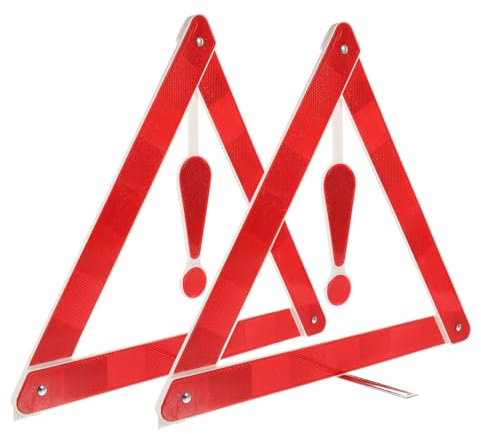 Mobestech 2 Stück Auto Warndreieck 39cm Aus Langlebigem Faltbarem Kunststoff Verkehrs Warnschild Für Fahrzeugpanne Und Straßenwartung Wetterfest Und Stabil