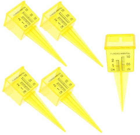 FONDOTIN 5stücke Teiliges Tragbarer Regenmesser Und Sprinkler Wasserstandsanzeiger Für Garten Und Rasen Hochpräzise Messung Von Niederschlägen Und Wetterfest Und Langlebig