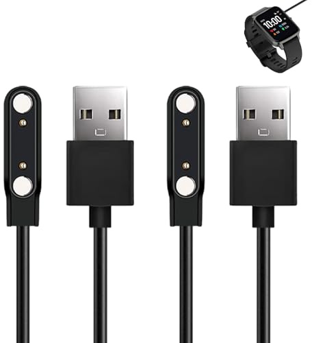 2 Pièces Universel Chargeur Montre Connectée, 2 Pins 7.62mm, Magnétique Chargeur Smart Watch, Chargement Rapide et Sécurisé, Compatible avec Smartwatch Sportives, Conception Portable et Durable