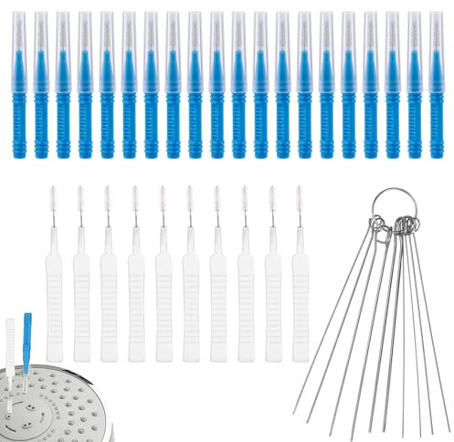 40pcs Shower Head Cleaner Tools, Multi-Size Shower Head Cleaning Brushes Multifunctional Nozzle Unclogger Picks Anti-Clogging Accessories Gadgets for Household Bathroom Small Hole Faucet Sink Gaps